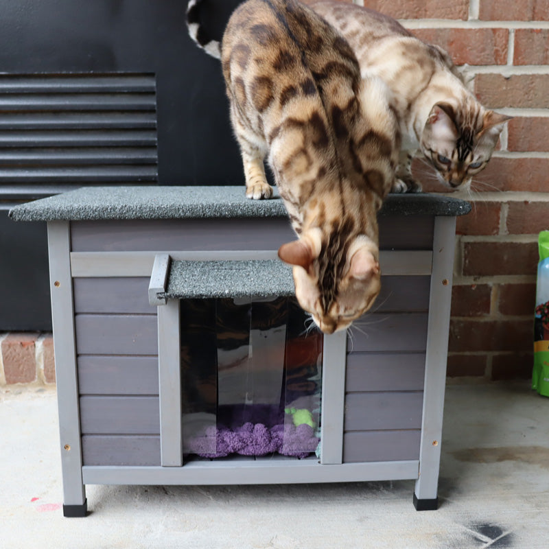 Aivituvin-AIR12-B Katzenhaus aus Holz für draußen, Katzenhaus für drinnen