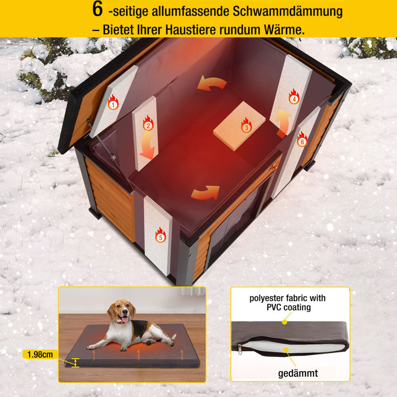 Aivituvin-AIR74-IN Mittelgroße isolierte Hundehütte für draußen | Innenfutter
