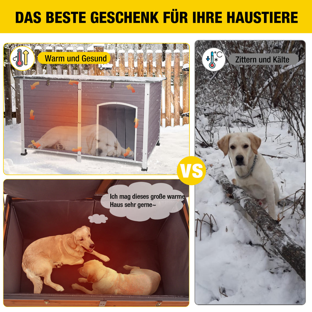 Aivituvin-AIR63/64-IN 59,1" Extra großes isoliertes Hundehaus | Weiches Innenfutter