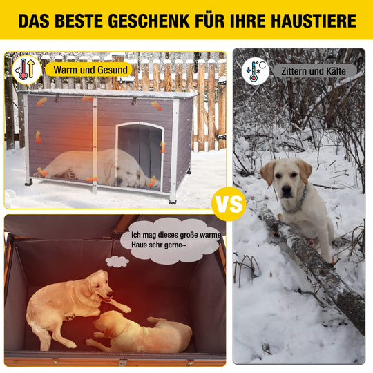 Aivituvin-AIR63/64-IN 59,1" Extra großes isoliertes Hundehaus | Weiches Innenfutter