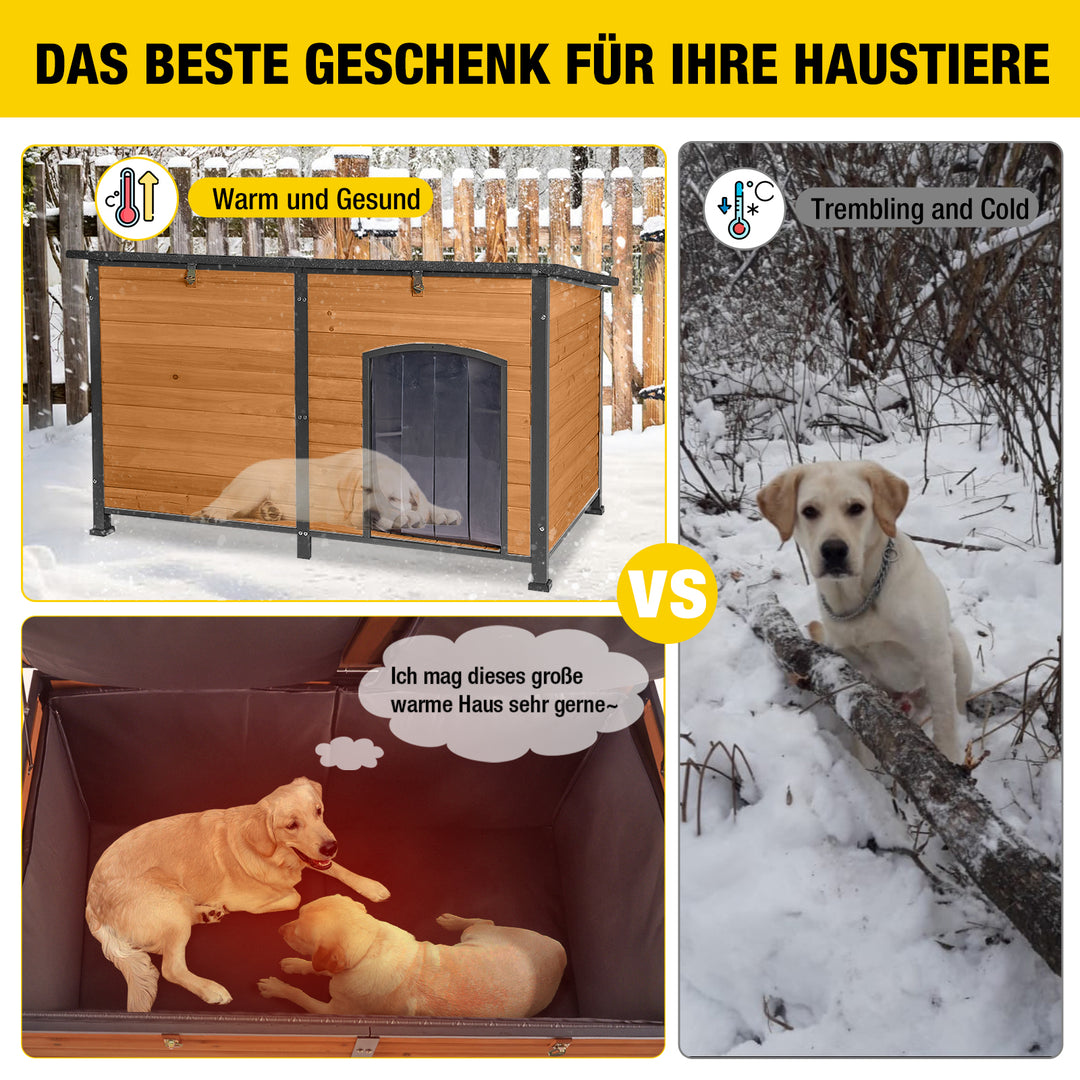 Aivituvin-AIR63/64-IN 59,1" Extra großes isoliertes Hundehaus | Weiches Innenfutter