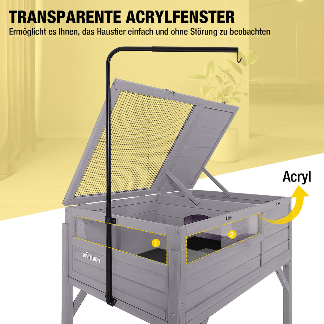 Aivituvin-AIR70 Schildkrötenhaus aus Holz | Großer Schildkrötenlebensraum mit Beinen 