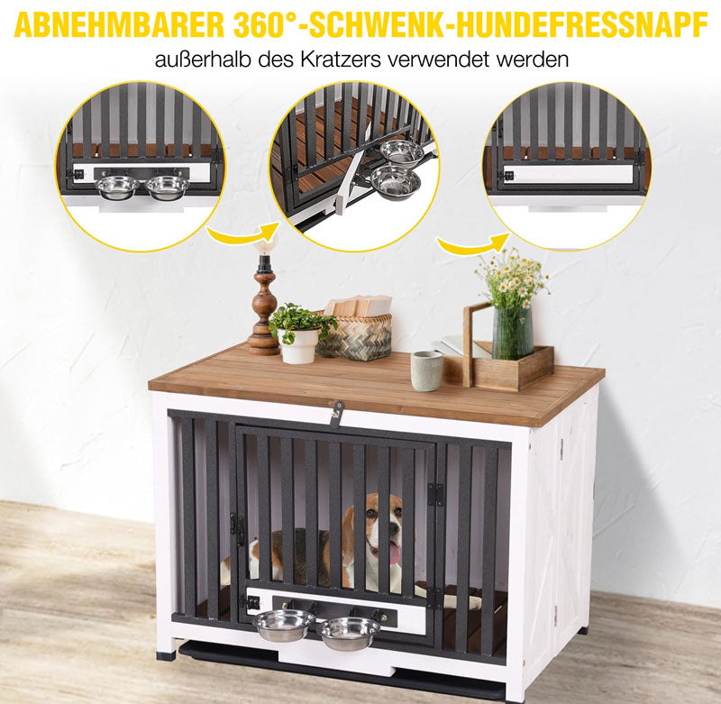 Aivituvin-AIR100 Hundebox aus Holz mit faltbarem Design | Stabile Eisentür