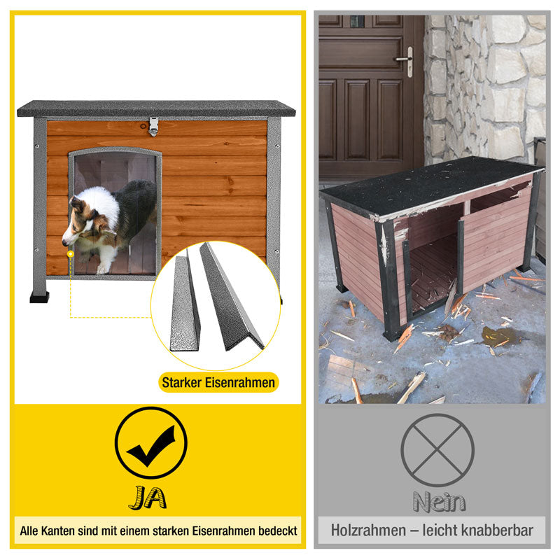 Aivituvin-AIR73/74/75/76 Robuste Hundebox aus Holz | Stabiler Eisenrahmen