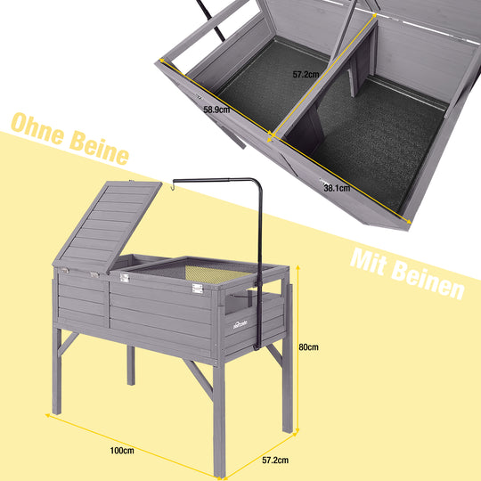 Aivituvin-AIR70 Schildkrötenhaus aus Holz | Großer Schildkrötenlebensraum mit Beinen 