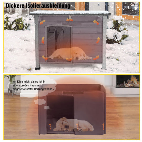 Aivituvin-AIR73/74-IN Mittelgroße isolierte Hundehütte für draußen | Innenfutter