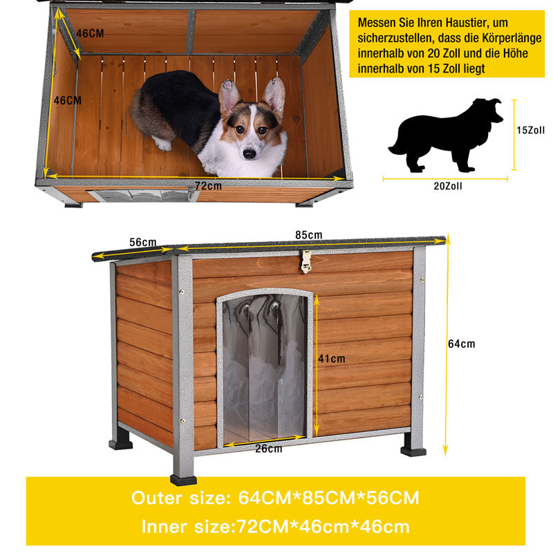 Aivituvin-AIR73/74/75/76 Robuste Hundebox aus Holz | Stabiler Eisenrahmen