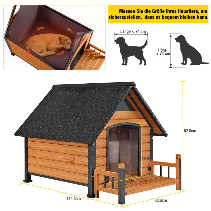 Aivituvin-AIR80-IN Isolierte Hundehütte mit Innenfutter | Eisenrahmen