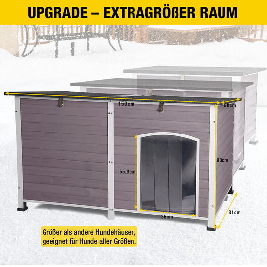 Aivituvin-AIR63/64-IN 59,1" Extra großes isoliertes Hundehaus | Weiches Innenfutter