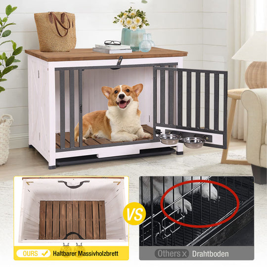 Aivituvin-AIR100 Hundebox aus Holz mit faltbarem Design | Stabile Eisentür