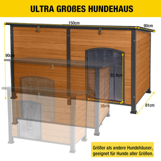 Aivituvin-AIR63/64-IN 59,1" Extra großes isoliertes Hundehaus | Weiches Innenfutter