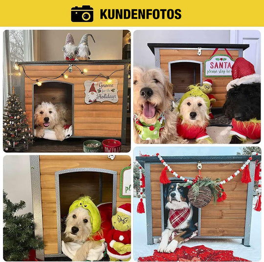 Aivituvin-AIR73/74/75/76 Robuste Hundebox aus Holz | Stabiler Eisenrahmen