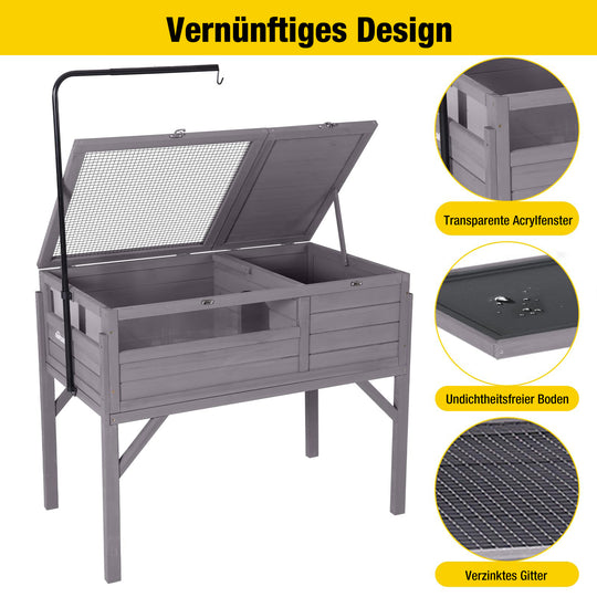 Aivituvin-AIR70 Schildkrötenhaus aus Holz | Großer Schildkrötenlebensraum mit Beinen 