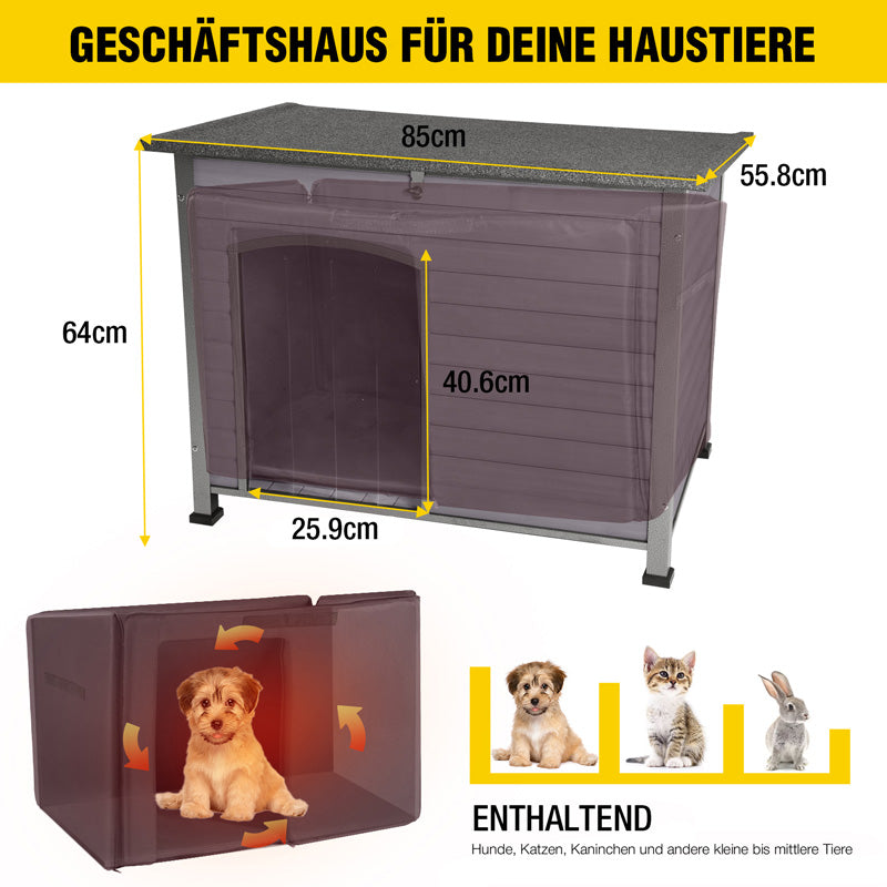 Aivituvin-AIR73/74-IN Mittelgroße isolierte Hundehütte für draußen | Innenfutter