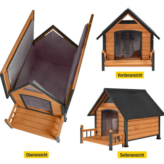 Aivituvin-AIR80-IN Isolierte Hundehütte mit Innenfutter | Eisenrahmen