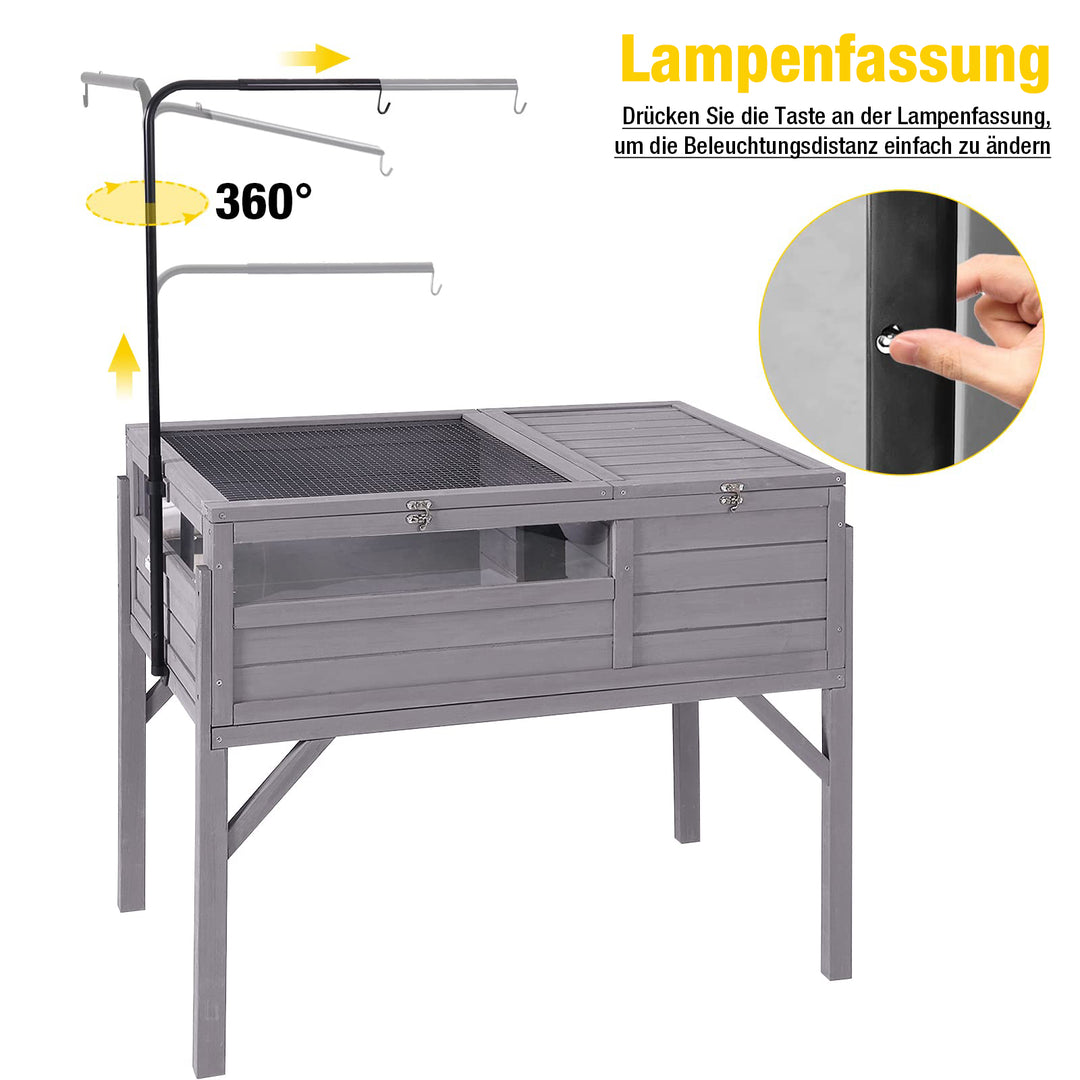 Aivituvin-AIR70 Schildkrötenhaus aus Holz | Großer Schildkrötenlebensraum mit Beinen 