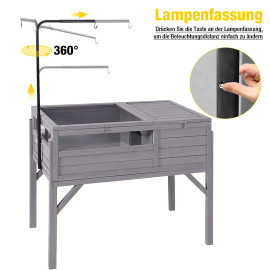 Aivituvin-AIR70 Schildkrötenhaus aus Holz | Großer Schildkrötenlebensraum mit Beinen 