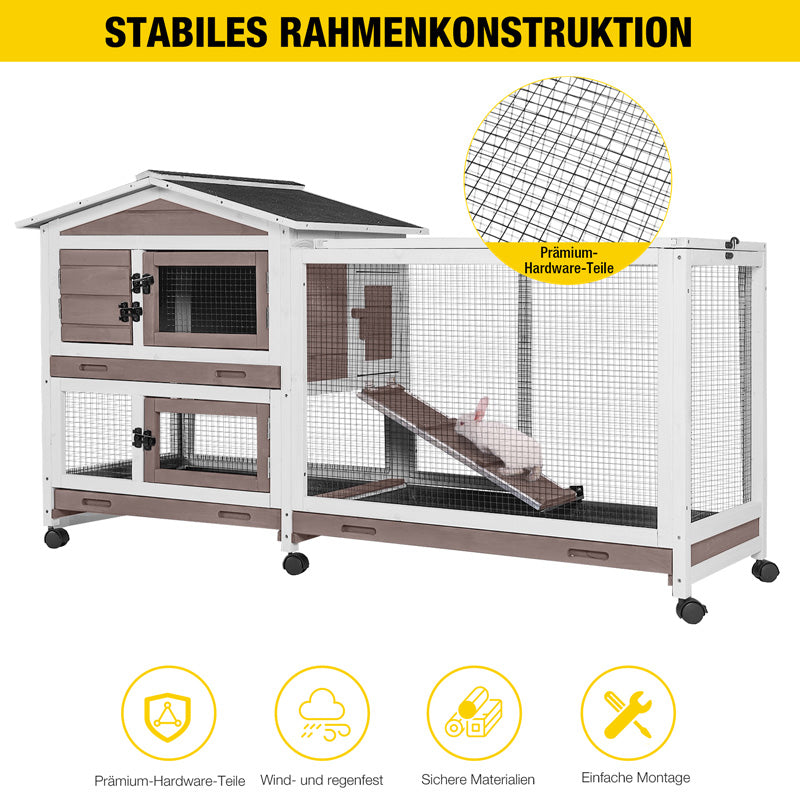 Aivituvin-AIR19 Kaninchenstall für drinnen und draußen | Kaninchenkäfig