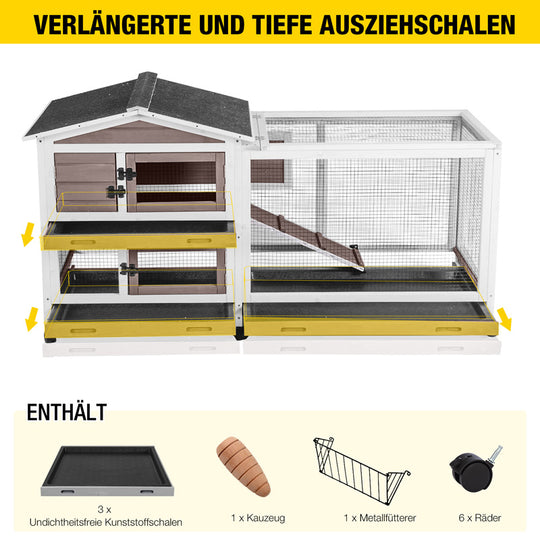 Aivituvin-AIR19 Kaninchenstall für drinnen und draußen | Kaninchenkäfig