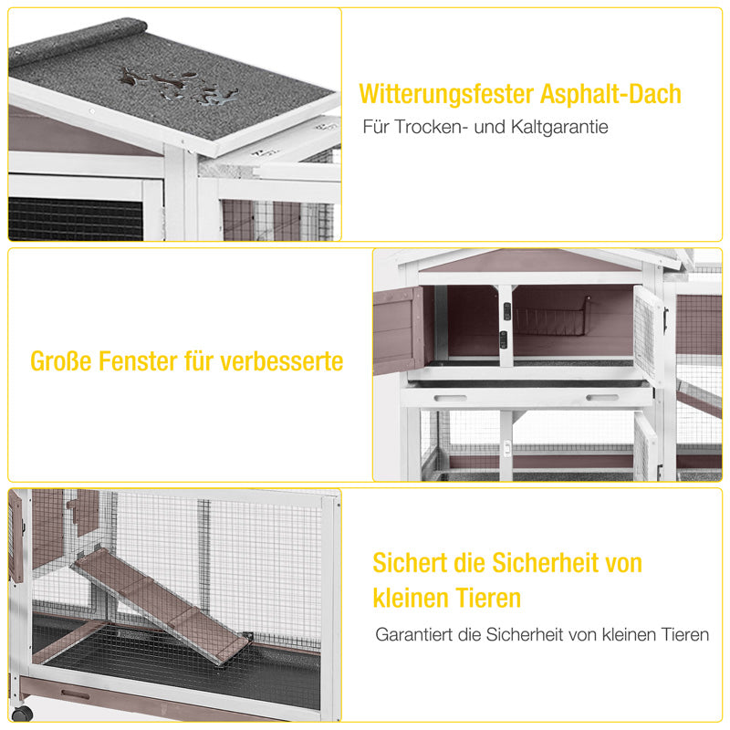 Aivituvin-AIR19 Kaninchenstall für drinnen und draußen | Kaninchenkäfig