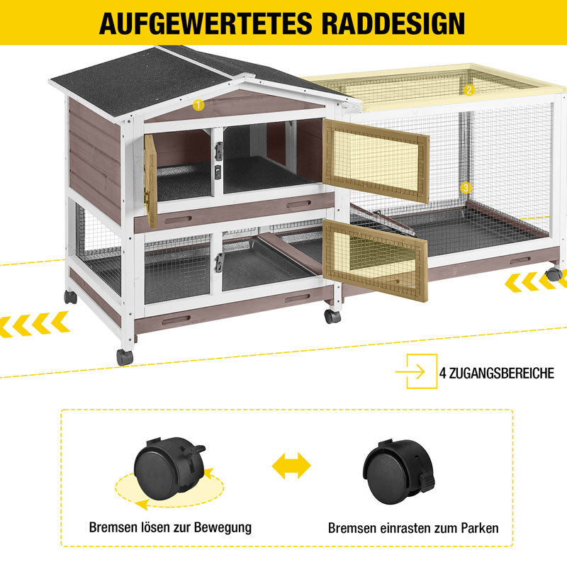 Aivituvin-AIR19 Kaninchenstall für drinnen und draußen | Kaninchenkäfig