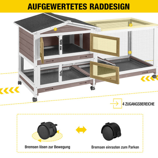 Aivituvin-AIR19 Kaninchenstall für drinnen und draußen | Kaninchenkäfig