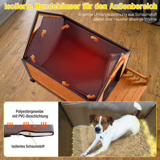 Aivituvin-AIR80-IN Isolierte Hundehütte mit Innenfutter | Eisenrahmen