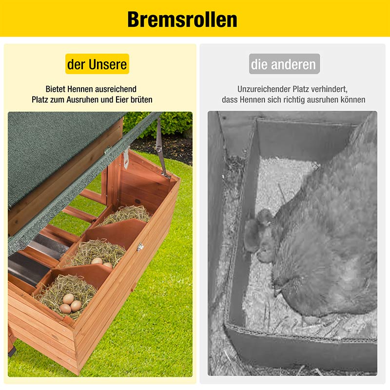 AIRUK67-D-Hühnerstall für den Außenbereich – Platz für 2–3 Hühner mit wasserdichtem Dach