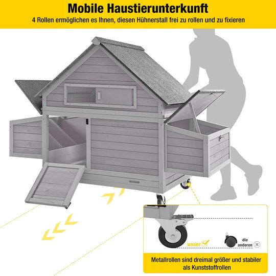 AIR67-Aivituvin Großer Chicken Tractor für 2–4 Hühner