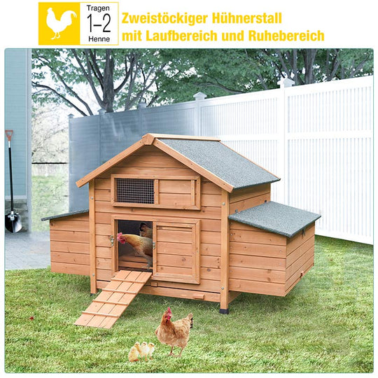 AIRUK67-D-Hühnerstall für den Außenbereich – Platz für 2–3 Hühner mit wasserdichtem Dach