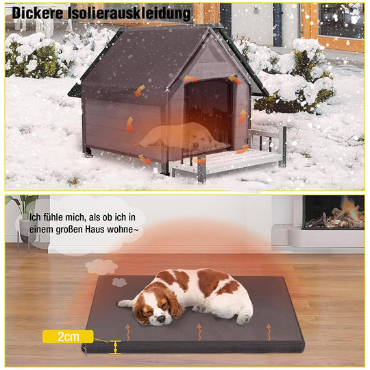 Aivituvin-AIR80-IN 83.6cm Isolierte Hundehütte mit Innenfutter | Eisenrahmen