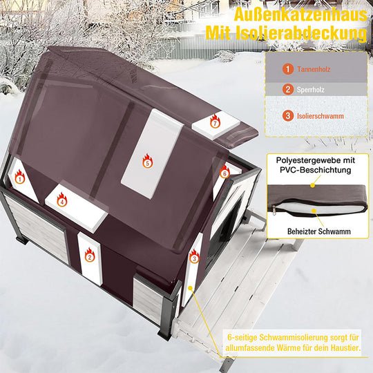 Aivituvin-AIR80-IN 83.6cm Isolierte Hundehütte mit Innenfutter | Eisenrahmen