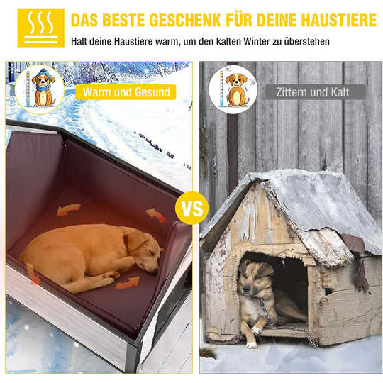 Aivituvin-AIR80-IN 83.6cm Isolierte Hundehütte mit Innenfutter | Eisenrahmen