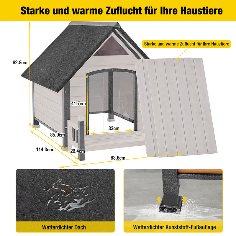 Aivituvin-AIR80-IN 83.6cm Isolierte Hundehütte mit Innenfutter | Eisenrahmen