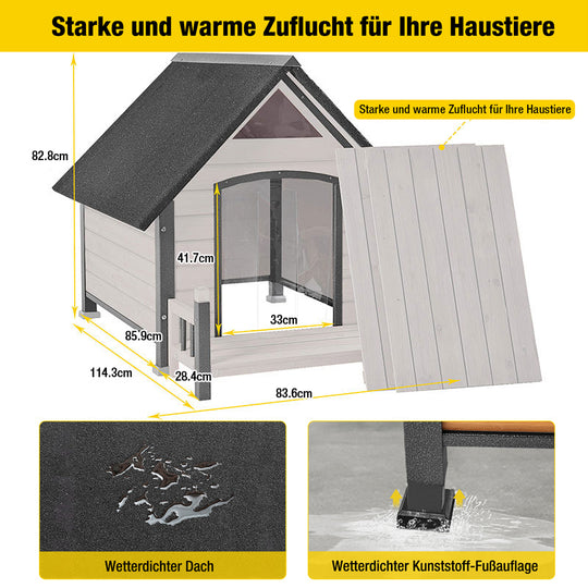 Aivituvin-AIR80-IN 83.6cm Isolierte Hundehütte mit Innenfutter | Eisenrahmen