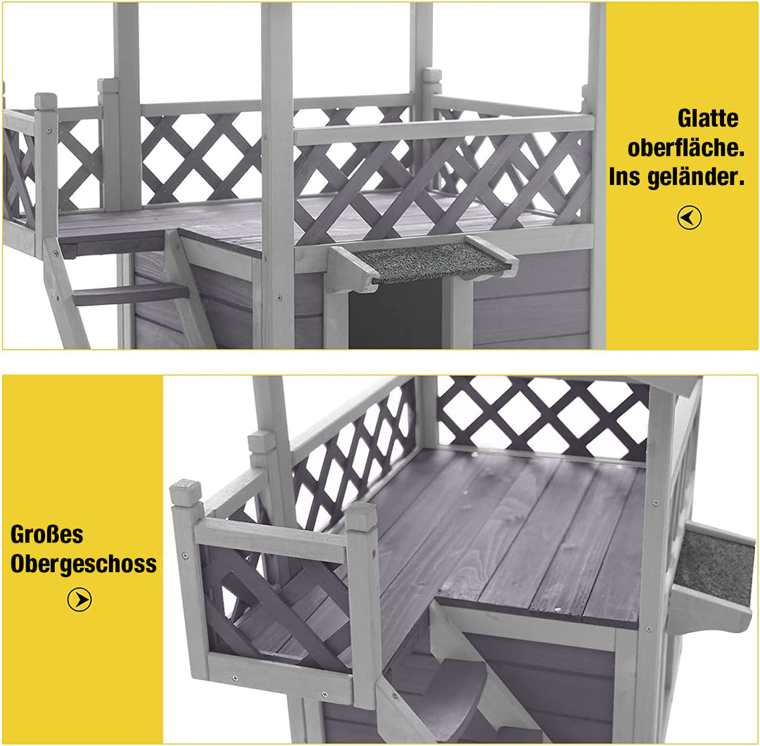 Aivituvin-AIR09-B Katzenhaus für drinnen und draußen (Innenraum: 1,6 m²)