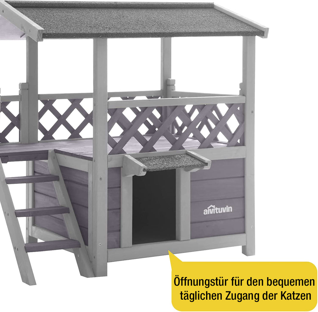 Aivituvin-AIR09-B Katzenhaus für drinnen und draußen (Innenraum: 1,6 m²)
