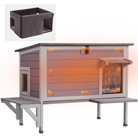 Aivituvin-AIR91-IN Isoliertes Katzenhaus für draußen | Warmes Futter innen