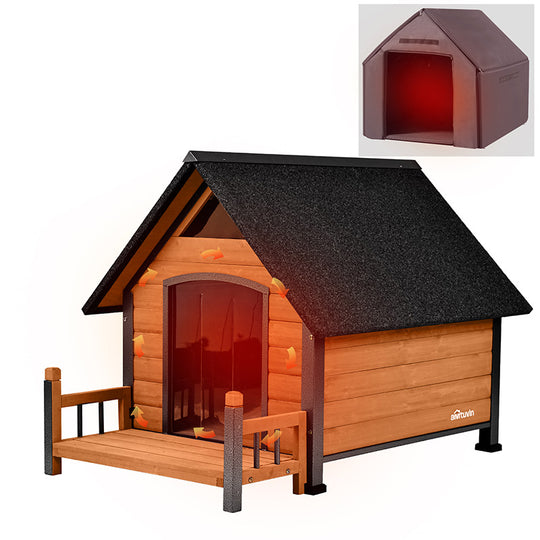 Aivituvin-AIR80-IN Isolierte Hundehütte mit Innenfutter | Eisenrahmen