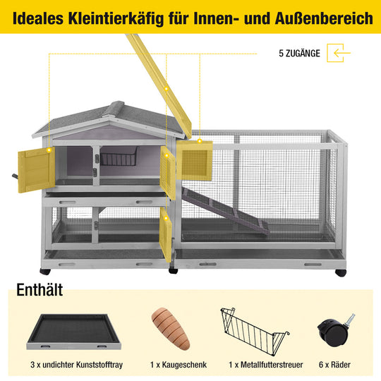 Aivituvin-AIR19 Kaninchenstall für drinnen und draußen | Kaninchenkäfig