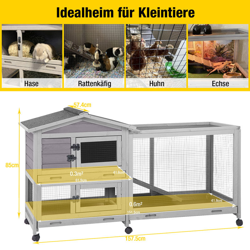 Aivituvin-AIR19 Kaninchenstall für drinnen und draußen | Kaninchenkäfig