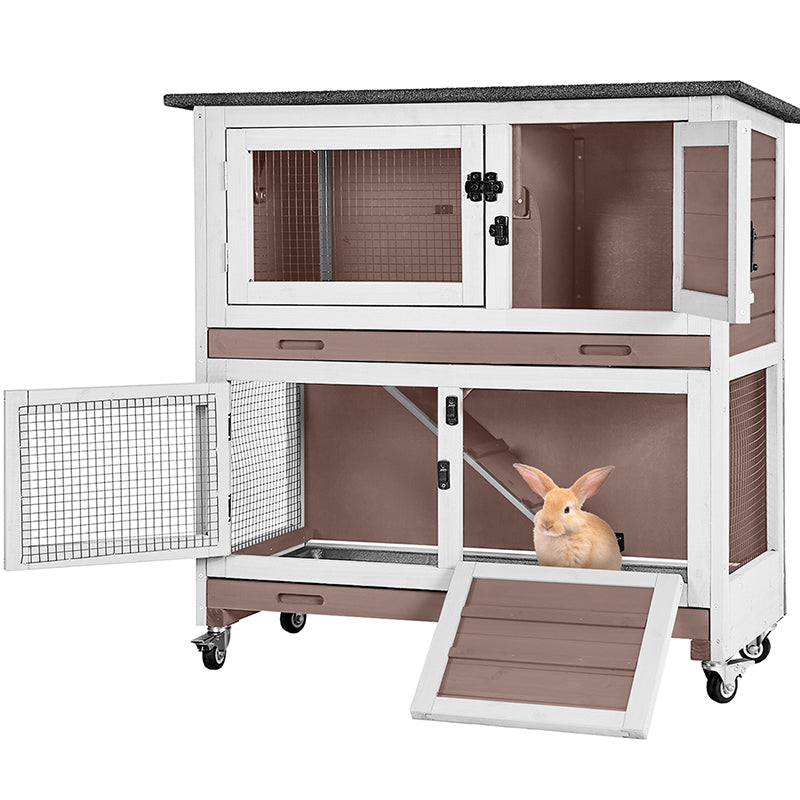 Aivituvin AIR77-DE Outdoor- und Indoor-Kaninchenstall auf Rädern