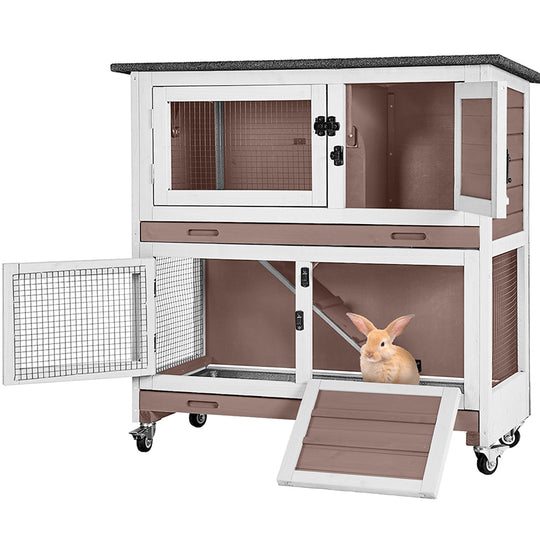 Aivituvin AIR77-DE Outdoor- und Indoor-Kaninchenstall auf Rädern