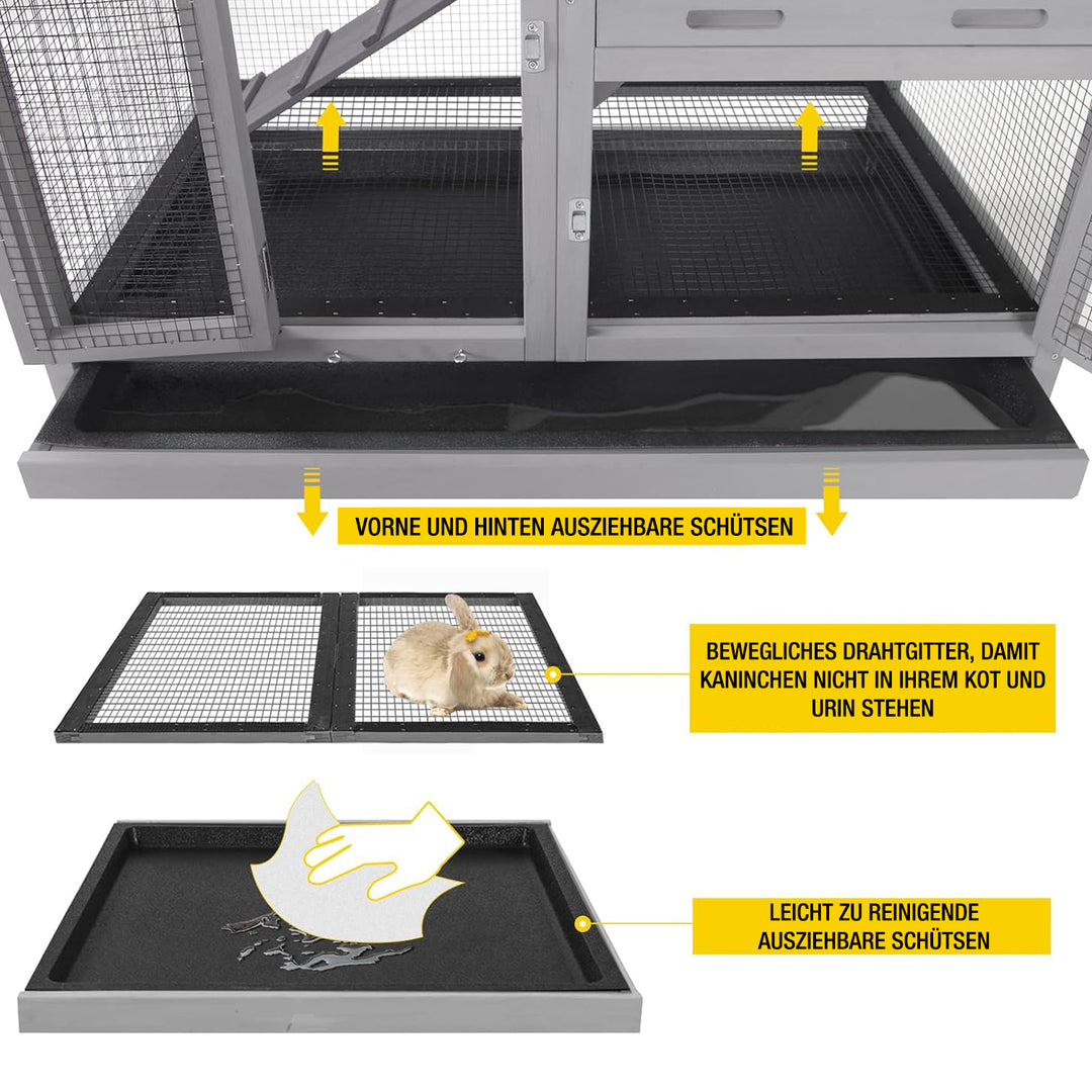 Aivituvin-AIR10-DE Outdoor- und Indoor-Kaninchenstall (Innenfläche 8,3 ft²)
