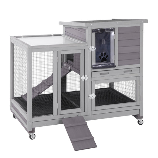Aivituvin-AIR10-DE Outdoor- und Indoor-Kaninchenstall (Innenfläche 8,3 ft²)